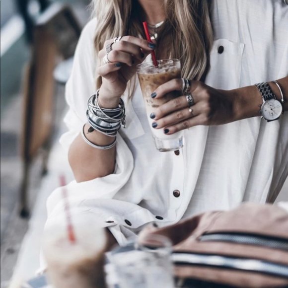 🌹 BOHEMIAN WHITE SHIRT DRESS 🌹 - Picture 4 of 4